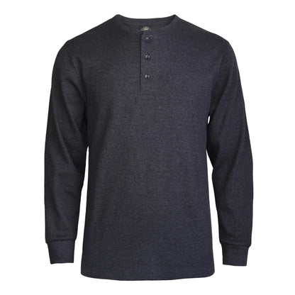 Men's Waffle-Knit Cotton Henley Thermal Shirt
