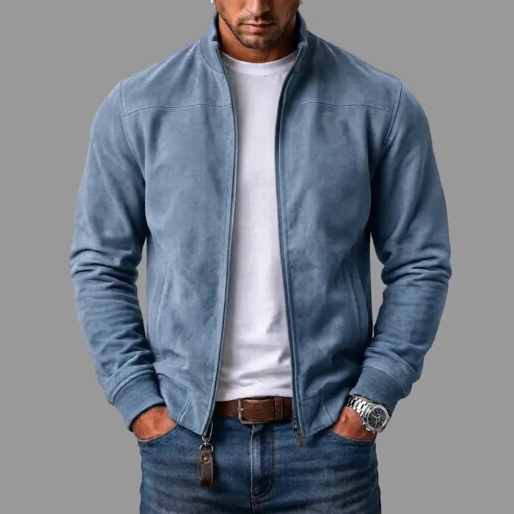 Men's Suede Bomber Jacket