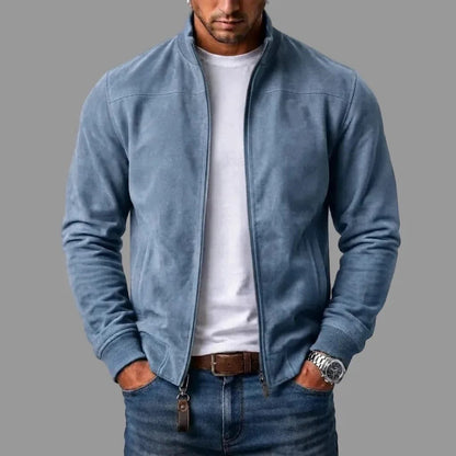Men's Suede Bomber Jacket