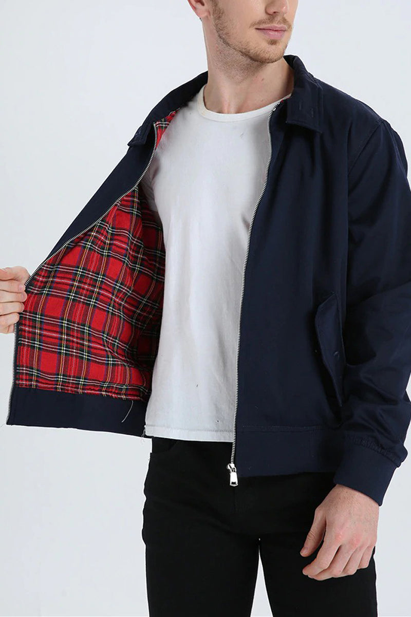 Men's Tartan-Lined Cotton-Blend Jacket