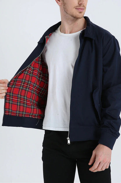 Men's Tartan-Lined Cotton-Blend Jacket