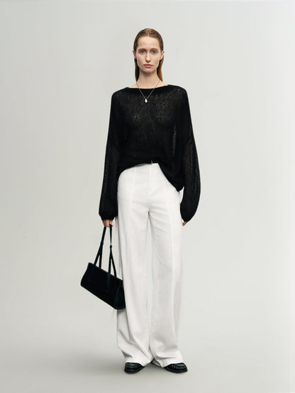 Women's Cashmere-Silk Relaxed Pullover Sweater