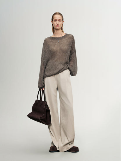 Women's Cashmere-Silk Relaxed Pullover Sweater