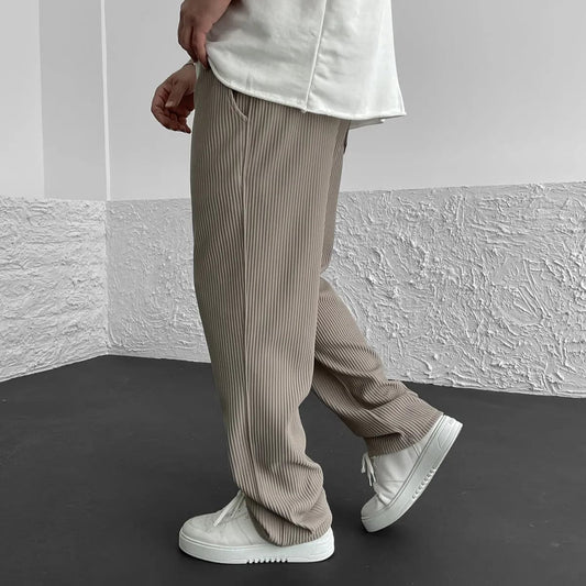 Men's Ribbed Knit Relaxed-Fit Pants