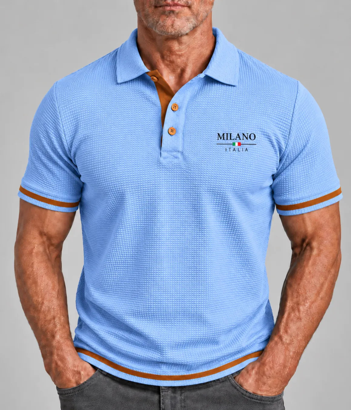 Men's Textured Polo Shirt