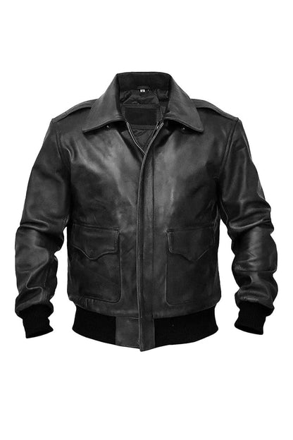 Men's Leather A-2 Bomber Jacket