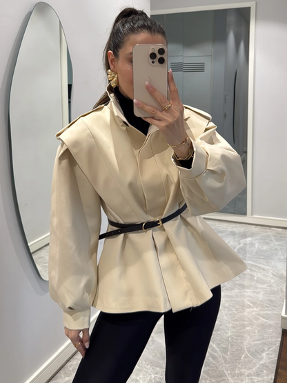 Women's Cotton-Blend Oversized Trench Jacket