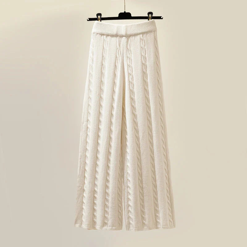 Women's Three-Piece Knit Sweater, Vest & Pants Set