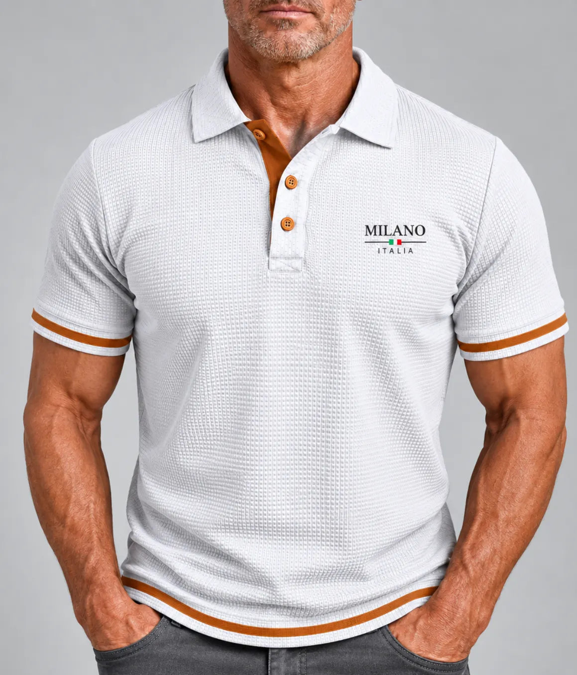Men's Textured Polo Shirt