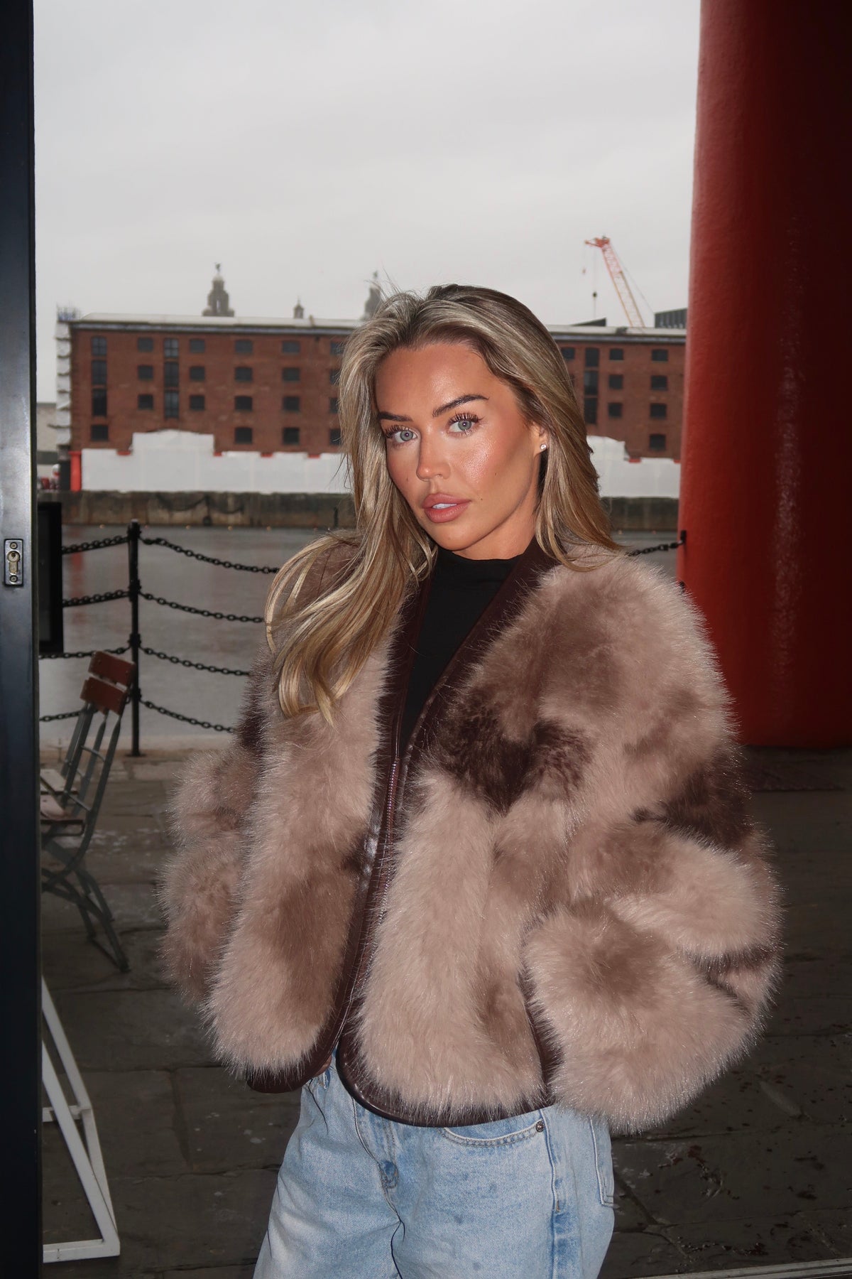 Women's Vegan Fur Bomber Jacket