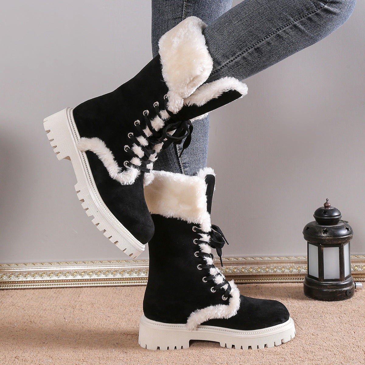 Women's Suede Lined Mid-Calf Boots