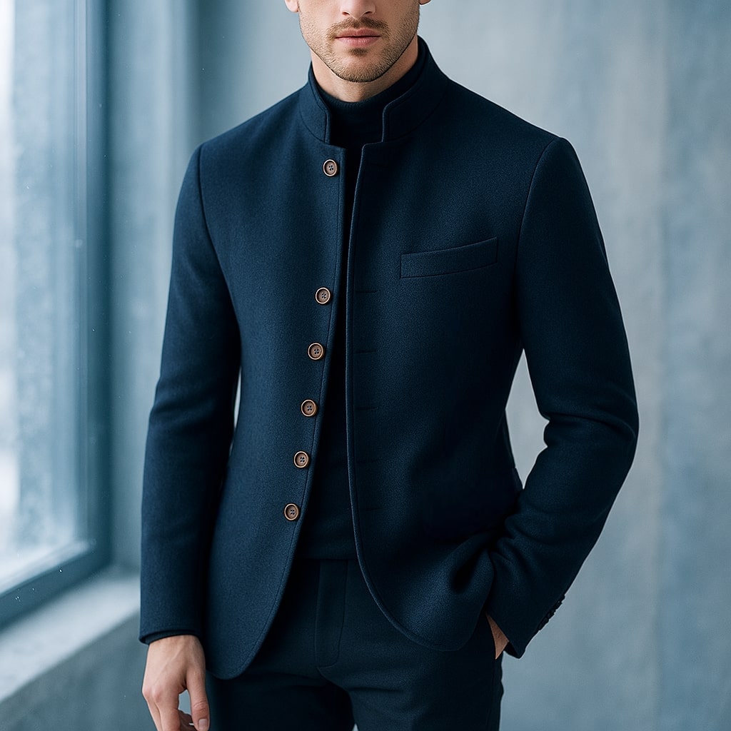 Men's Wool Stand-Collar Jacket
