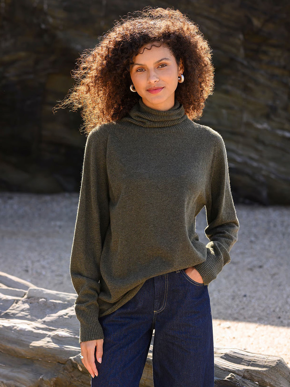 Unisex Wool Roll Neck Sweater