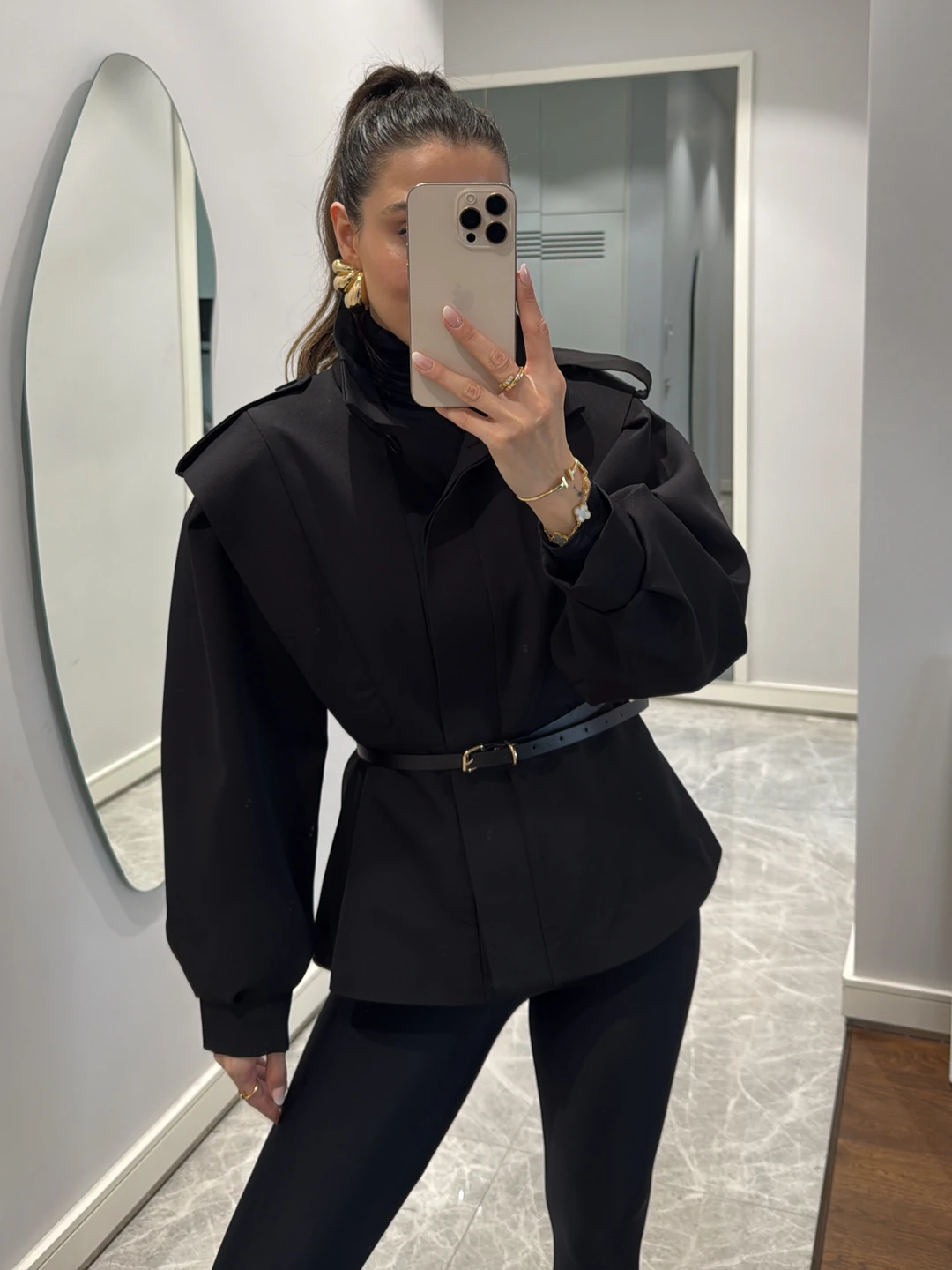Women's Cotton-Blend Oversized Trench Jacket
