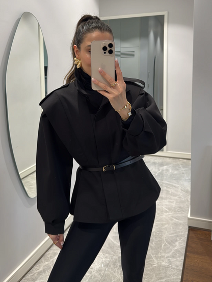 Women's Cotton-Blend Oversized Trench Jacket