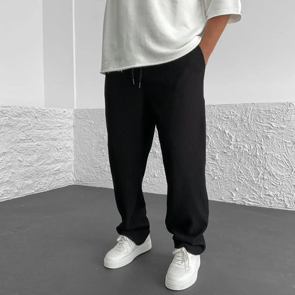 Men's Ribbed Knit Relaxed-Fit Pants