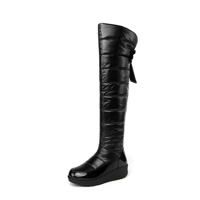 Women's Bow-Detail Plush-Lined Over-The-Knee Boots