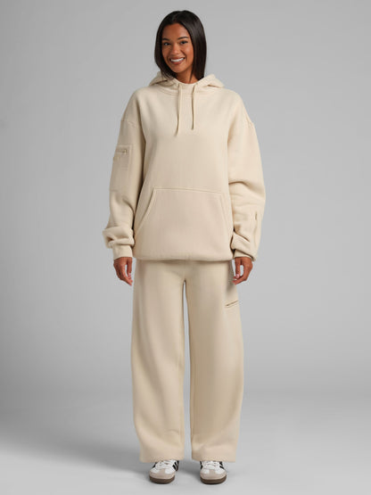 Unisex Fleece Travel Hoodie With Eye Mask
