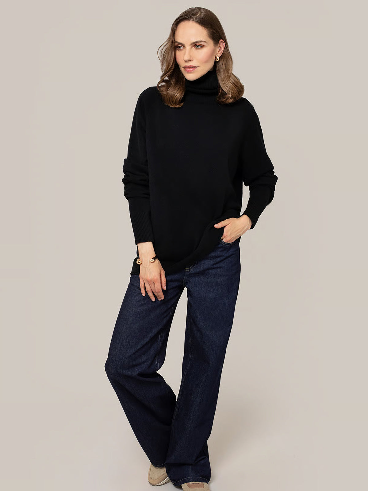 Unisex Wool Roll Neck Sweater