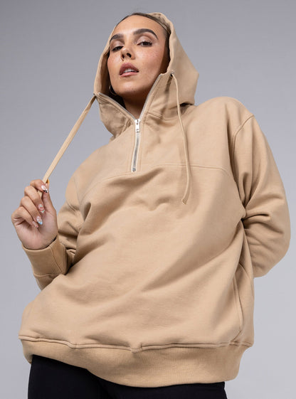 Unisex Organic Cotton Half-Zip Hoodie