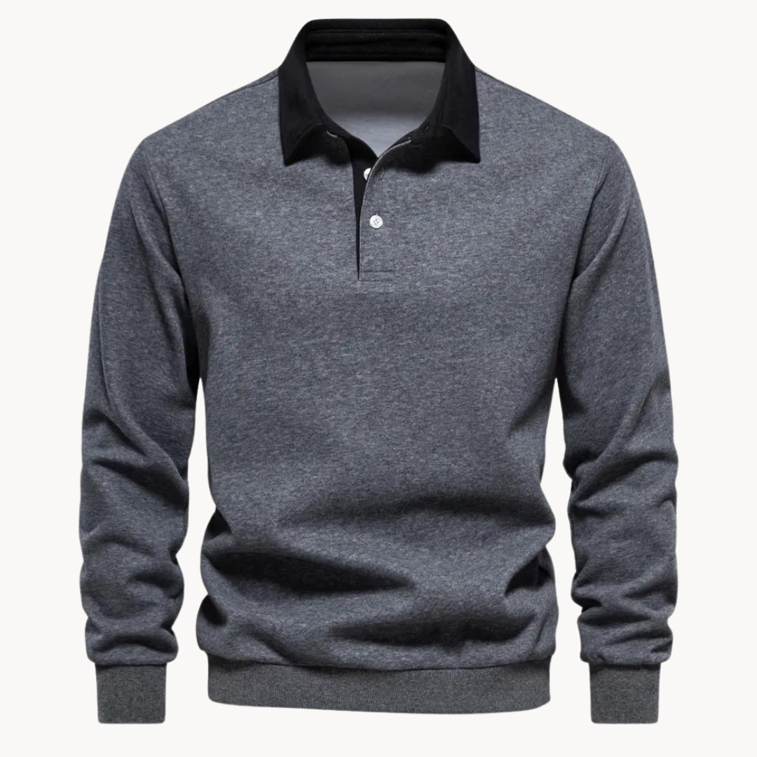 Men's Fleece Polo Sweatshirt