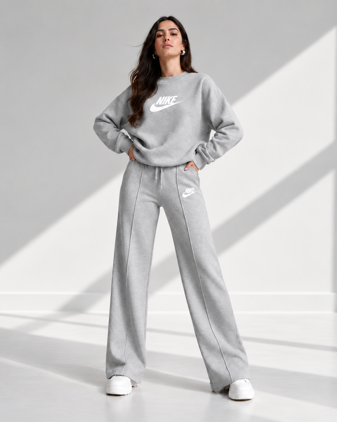 Women's Relaxed Sweatshirt & Wide-Leg Pants Set