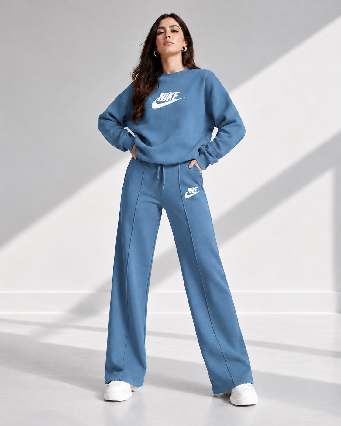 Women's Relaxed Sweatshirt & Wide-Leg Pants Set