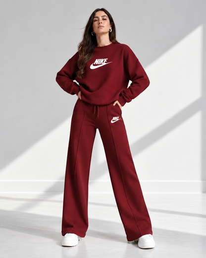 Women's Relaxed Sweatshirt & Wide-Leg Pants Set