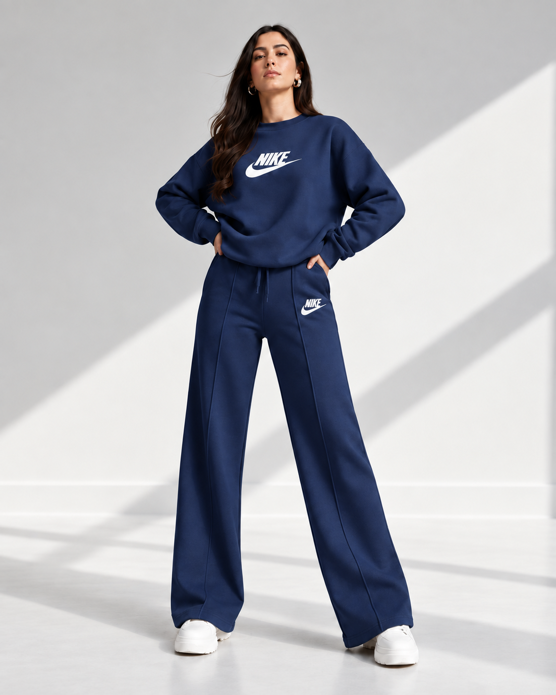 Women's Relaxed Sweatshirt & Wide-Leg Pants Set