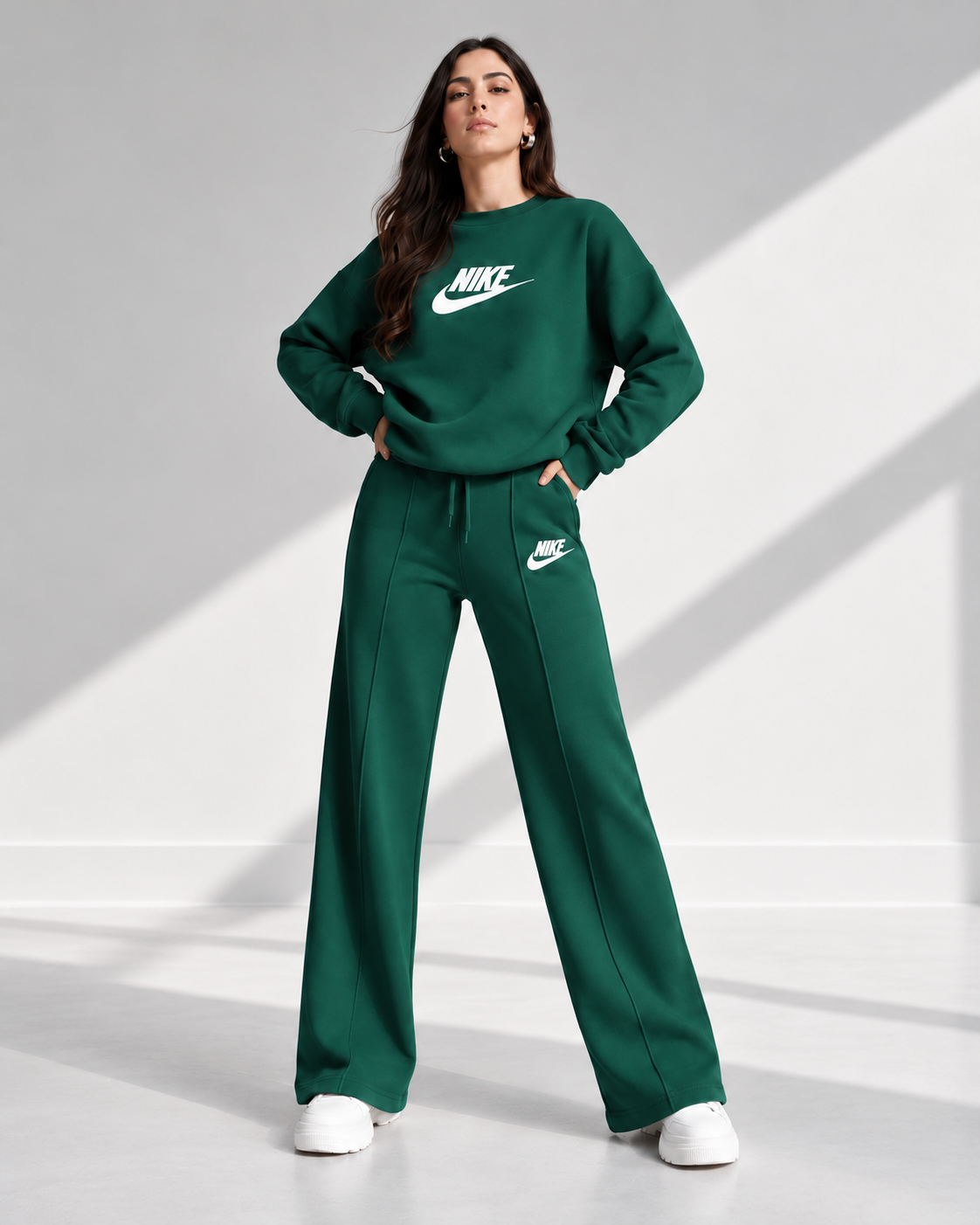 Women's Relaxed Sweatshirt & Wide-Leg Pants Set