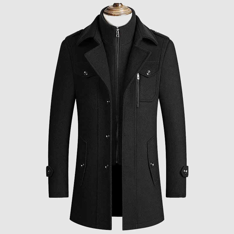 Men's Wool-Blend Tailored Coat