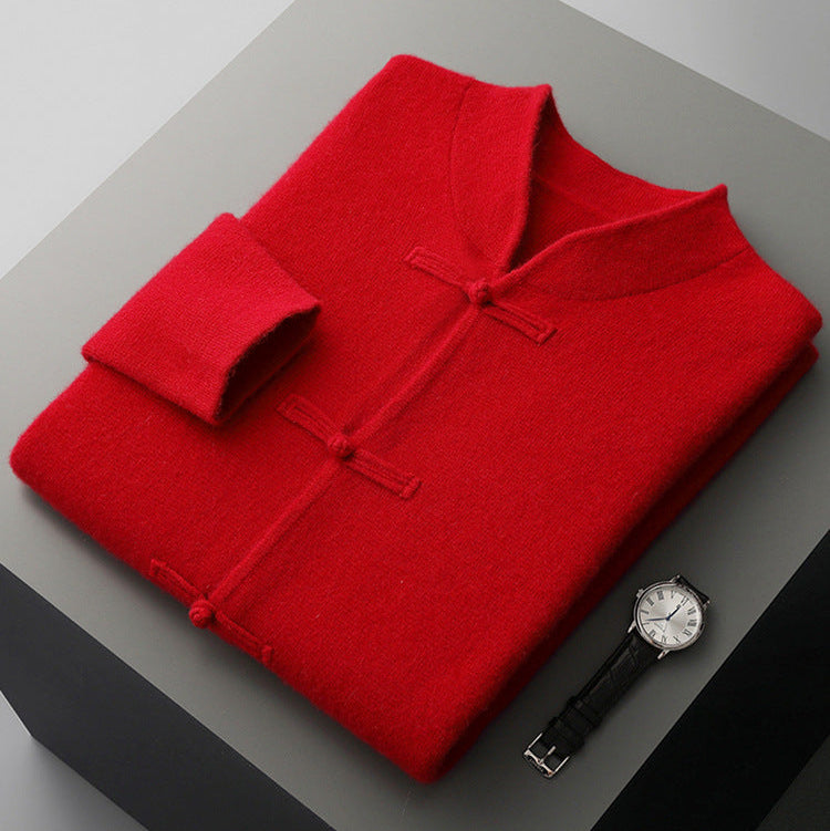 Women's Cashmere Stand Collar Cardigan
