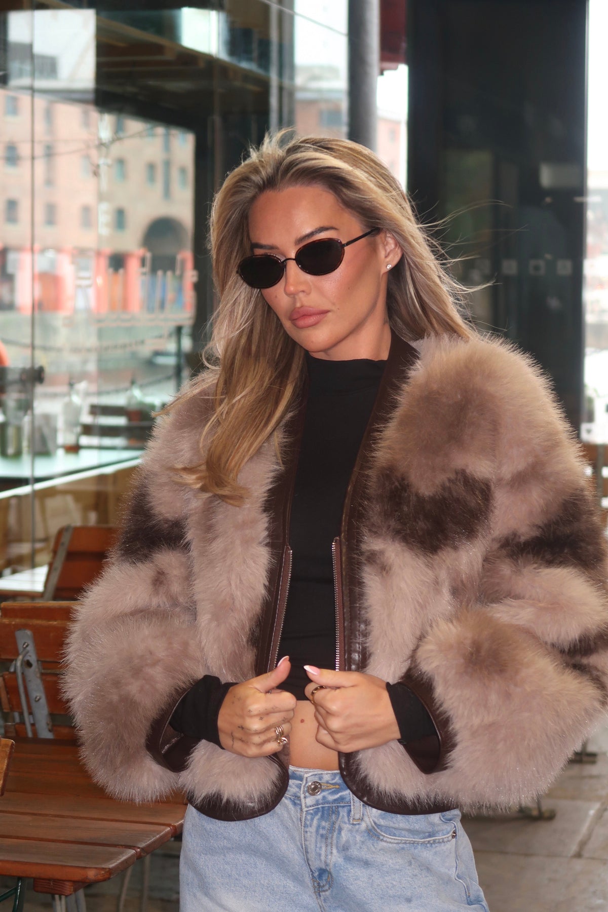 Women's Vegan Fur Bomber Jacket