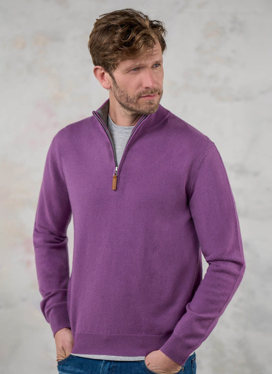 Men's Cashmere-Merino Quarter-Zip Sweater
