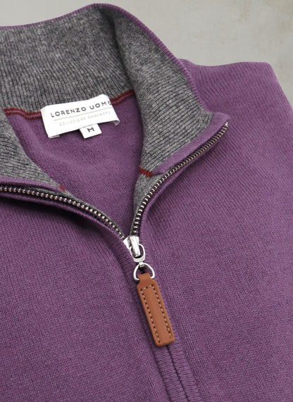 Men's Cashmere-Merino Quarter-Zip Sweater