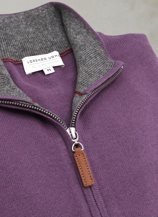 Men's Cashmere-Merino Quarter-Zip Sweater