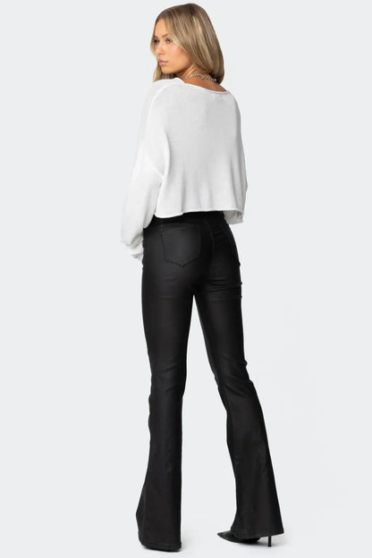 Women's Coated Flare Pants