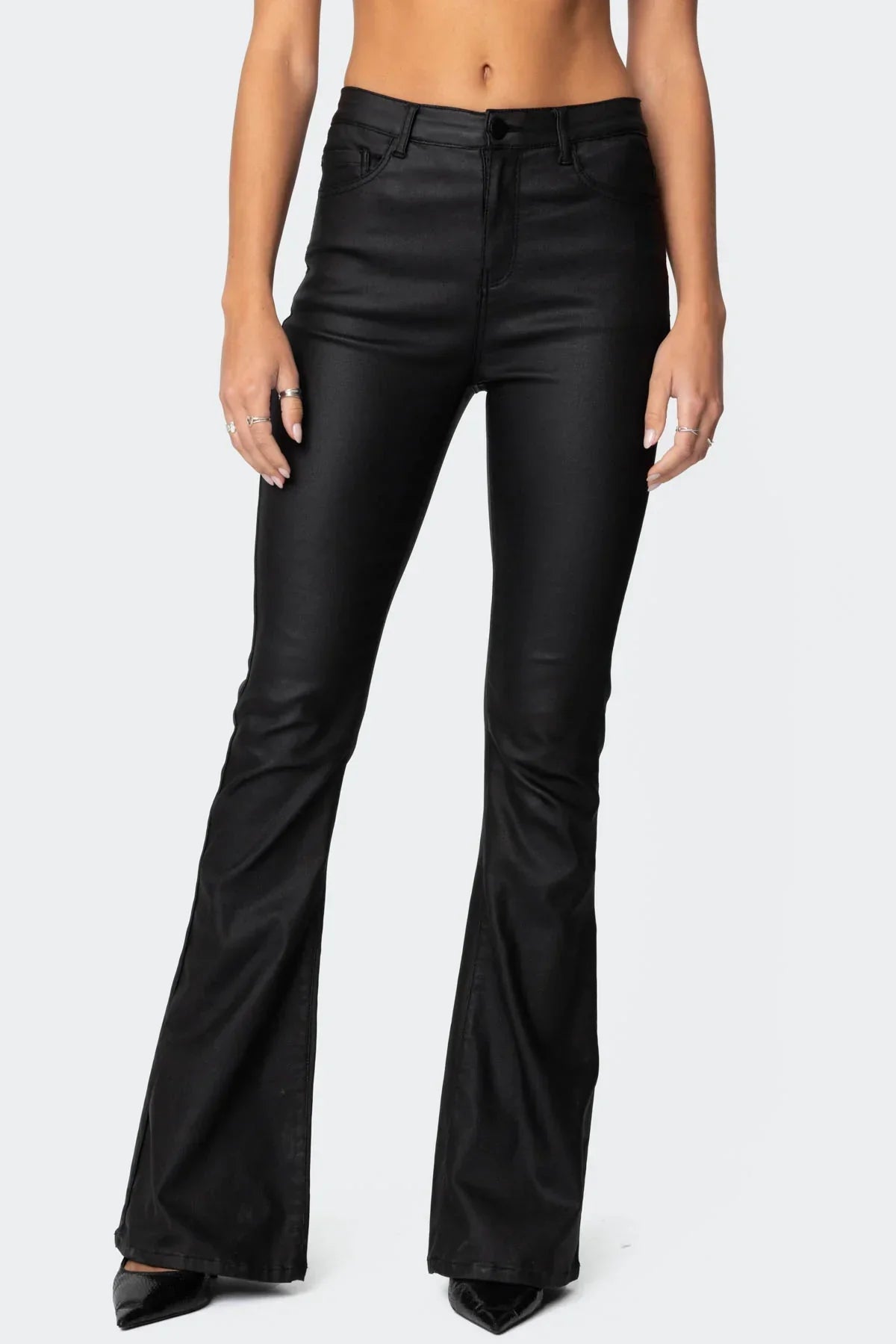 Women's Coated Flare Pants