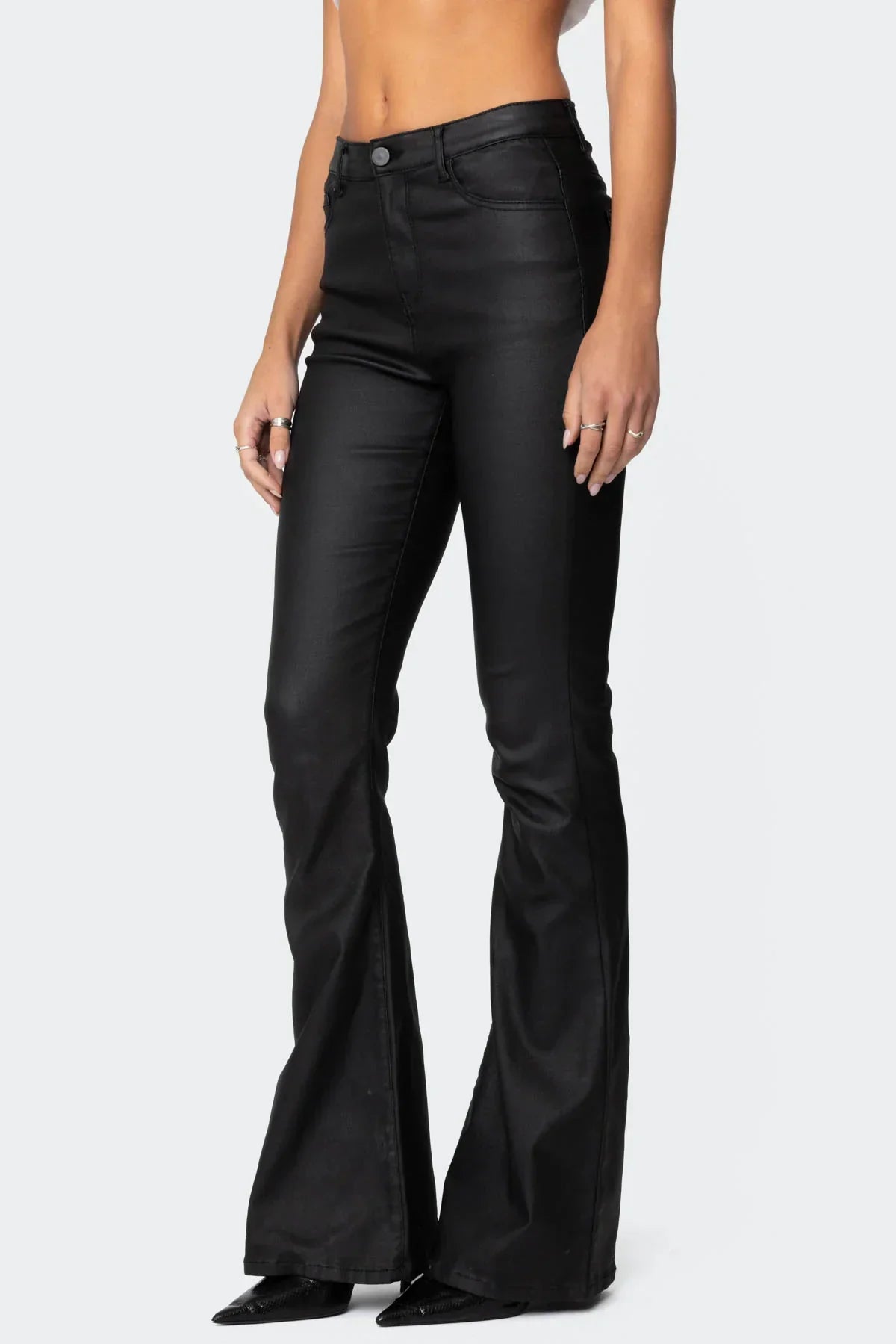 Women's Coated Flare Pants
