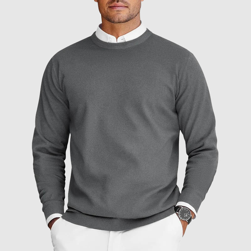 Men's Polyester Blend Crew Neck Sweater