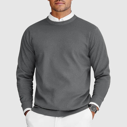 Men's Polyester Blend Crew Neck Sweater