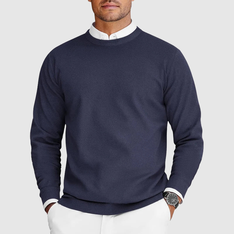 Men's Polyester Blend Crew Neck Sweater
