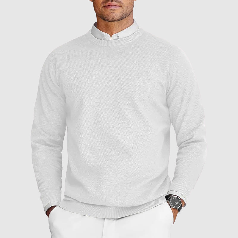 Men's Polyester Blend Crew Neck Sweater