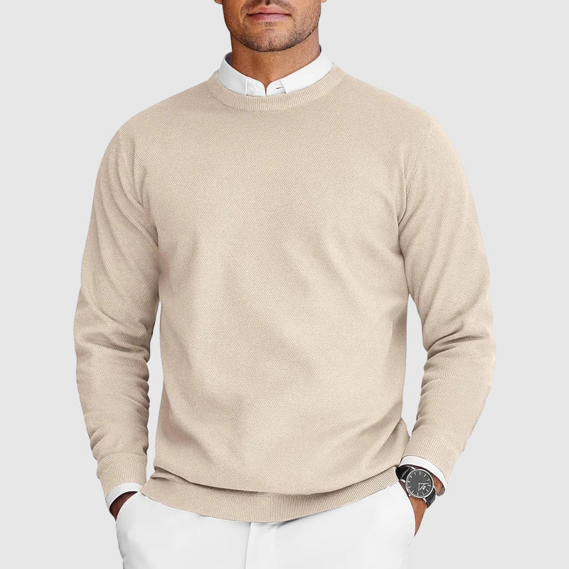 Men's Polyester Blend Crew Neck Sweater