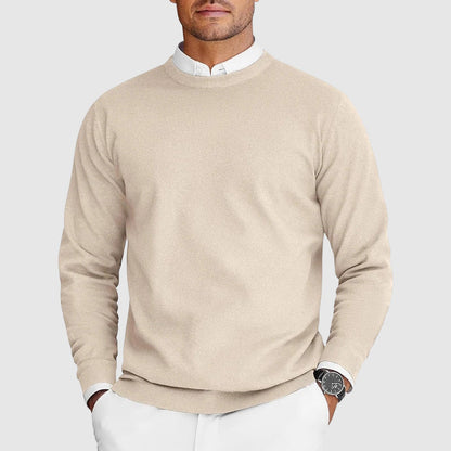Men's Polyester Blend Crew Neck Sweater