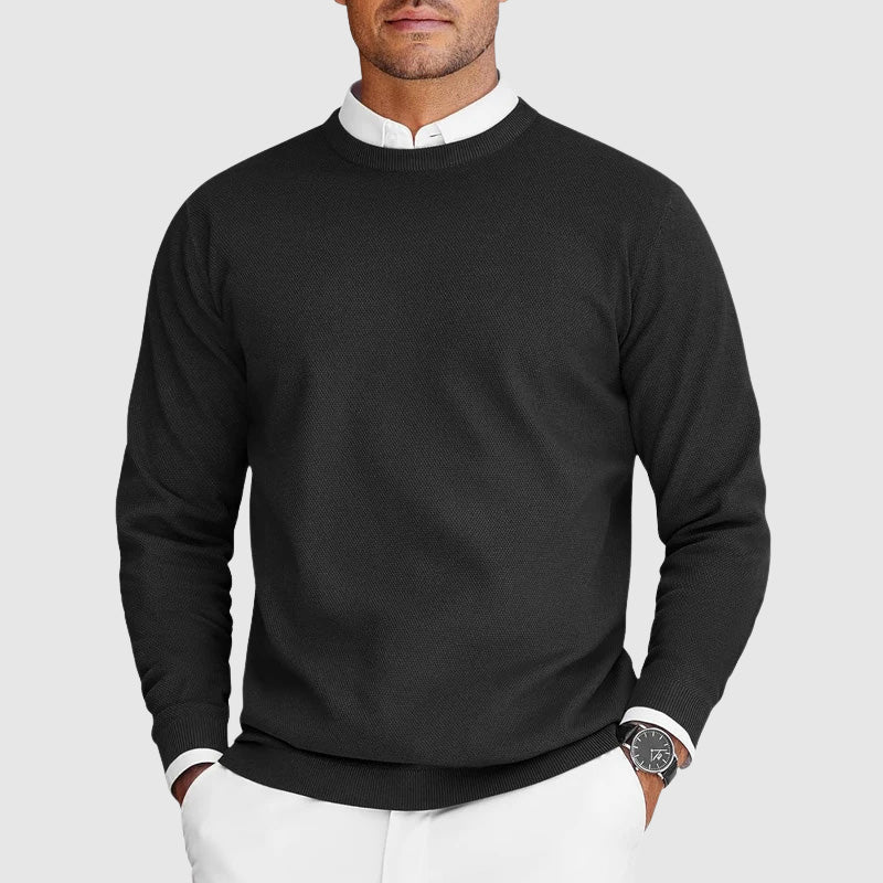 Men's Polyester Blend Crew Neck Sweater