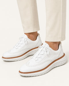 Men's Leather Breathable Lightweight Sneakers – Cushioned Insole