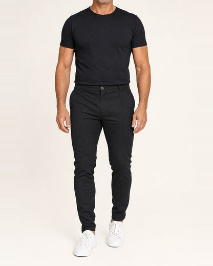 Men's Slim Fit Trousers – Comfortable Everyday Fit, Black