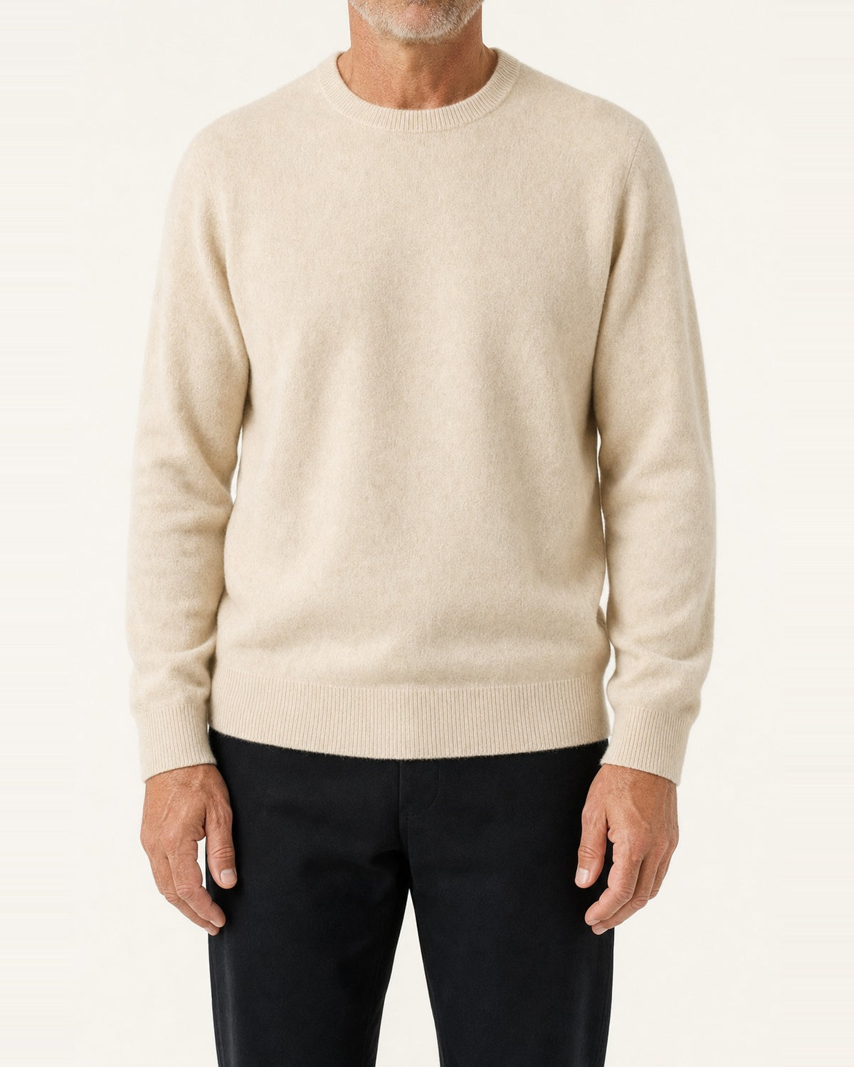 Men's Merino Wool Lightweight Crew Neck Knit Sweater – Khaki