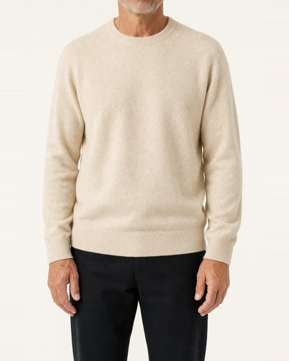 Men's Merino Wool Lightweight Crew Neck Knit Sweater – Khaki